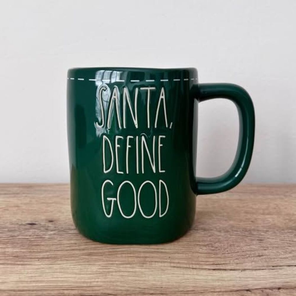 Rae Dunn Artisan Collection “Santa, Define Good” Large Mug Christmas 4.75” T